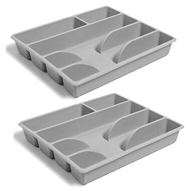 2Pcs Smacker Cutlery Tray Grey 31X26X4cm