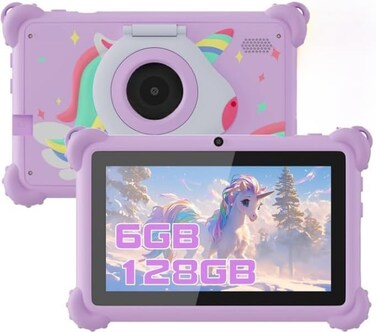 7 Inch Tablet   Android 15   8GB RAM 256GB ROM (512GB TF)   HD IPS Eye Protection Display   Parental Control   Shockproof Case, CM88   Purple.