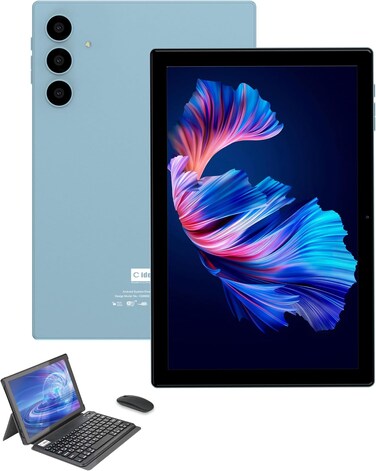جهاز لوحي ذكي C idea CM8600 Plus مقاس 10 بوصات، يعمل بنظام Android 15، يأتي مع لوحة مفاتيح وماوس وغطاء حماية، ويدعم شريحة اتصال واحدة (5G LTE) وشبكة Wi-Fi (مناسب للطلاب - اللون الأزرق)