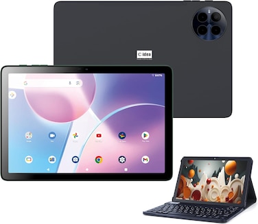 هاز لوحي ذكي C idea CM8800 Plus مقاس 10 بوصات، يعمل بنظام Android 13 ومخصص للأطفال، يدعم لوحة مفاتيح وماوس لاسلكيين، يدعم شريحتين (Dual SIM) وتقنيات 5G LTE وWi-Fi، متوافق مع تطبيقات Zoom وTikTok، ويأتي مع سماعات أذن ومكبر صوت بلوتوث صغير (اللون: أسود).
