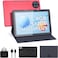 C idea 10 Smart Tablet CM8800 Plus, Android 13 Kids Computer Tab, Wiresless Keyboard Mouse Supported, Dual SIM 5G LTE Wifi, Zoom &amp; Tiktok Supported with Earbuds/Bluetooth Mini Speaker (Red)