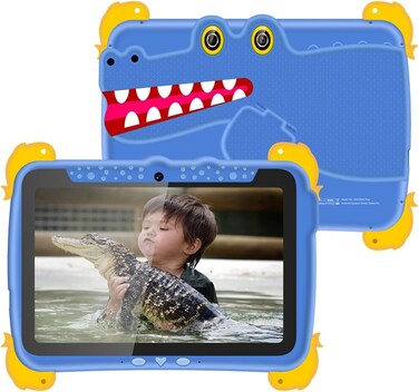 CM10000 Plus Kids Android Tablet 10 Inch HD Display, 8GB RAM 1TB ROM, Dual SIM 5G LTE, 13MP Rear + 16MP Front Camera, WiFi, Bluetooth, GPS, Ultra Power Saving Mode, with Stand Case (Blue)
