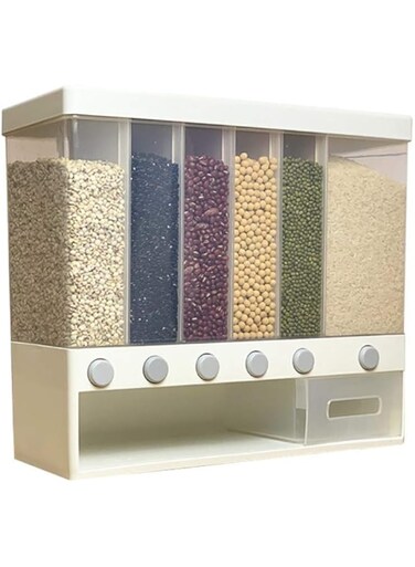 WYJW Large Capacity Whole Grains Dispenser Rice Bucket Wall-Mounted Rice Storage Tank Moisture-Proof Dry Food Organizer Bottle Pressed Out Rice