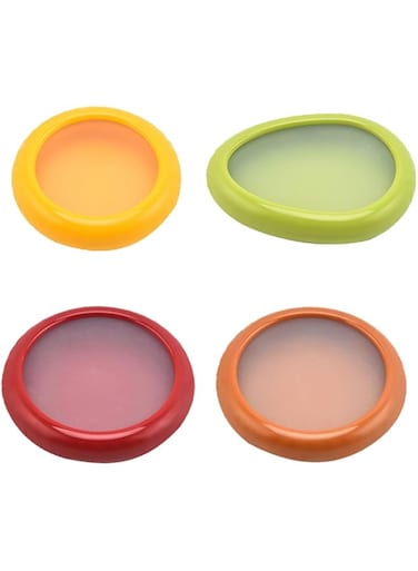 4 pcs Reusable Avocado Stretch Storage Containers,Snips Lemon Keeper Avocado Onion Storage Container,Reusable Fruit Vegetable Storage Containers Avocado Saver Tomato Holder Fresh Stretch Pod