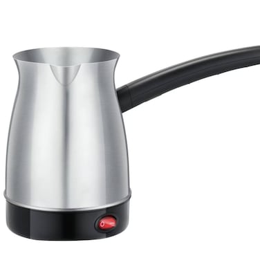 Electric Turkish Coffee Maker 400ml Stainless Steel Milk Warmer Pot with Handle &amp; Auto Heat Base