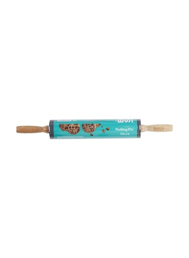 Secret 17 Inch (43cm) Silicone Rolling Pin with Rubberwood Handle   Non-Stick, Easy to Clean, Durable Baking Tool for Dough, Pastry, Cookies &amp; Pizza