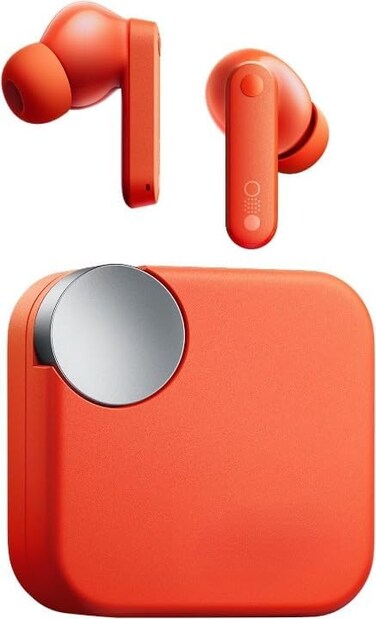 CMF Buds Wireless Earbuds,42dB Active Noise Cancellation,35.5H Playtime IP54 Waterproof Earphones, Bluetooth 5.3 Dual-Device Connection in Ear Headphones Compatible With Smart Phones (Orange)