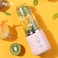 Deerma NU05 Mini USB Blender Bottle Portable Travel Juicer Cup Food Fruit Smoothie Maker Mixer Rechargeable 400ml   Wireless Juicing   6 Leaf Blade   Fast Charging   Easy 3 Step Smoothie - pink