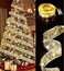 Christmas Tree Ribbon String Lights 16.4ft 50 Led Gold Glowing Ribbon Fairy Lights Battery Powered for Birthday Party Holiday Decorations Indoor and Outdoor Christmas Tree Decorations(Warm White)
