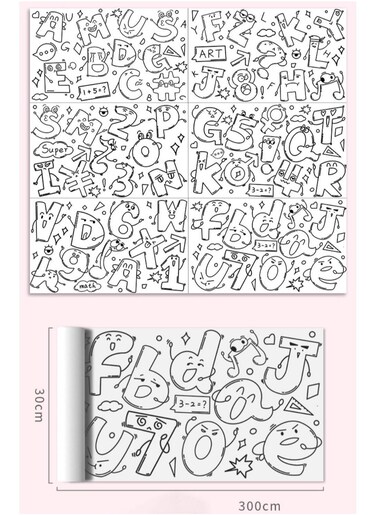 3m children's graffiti painting scroll coloring painting paper long painting scroll kindergarten baby canvas is not dirty wall can be pasted wall painting paper