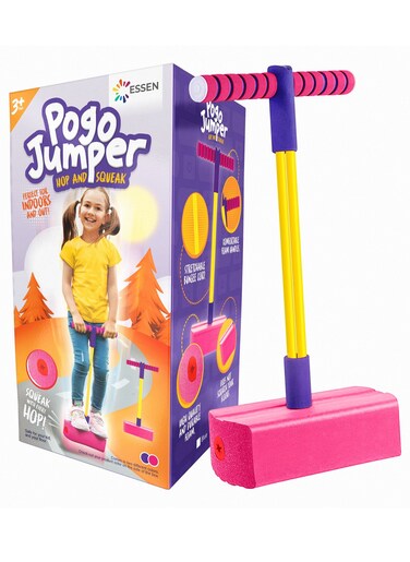 ESSEN Pogo Stick Bungee Jumper Toys for Kids Boys &amp; Girls, Holds up to 100 Kg - Pink