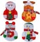4 Piece Christmas Cutlery Holder Set, Adorable Santa, Reindeer, and Snowman Tableware Bags for Christmas Dining Decoration
