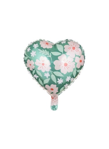 Foil balloons Heart with flowers, 45 cm, mix