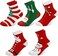 5 Pairs Kids Christmas Socks Xmas Printed Holiday Socks Winter Warm Cute Crew Socks for Kids Boys Girls 3-12 Years Colorful Creative Cotton Stocking Socks Xmas Gift