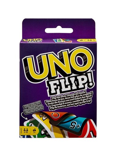 Original UNO&trade; FLIP!&trade; Card Game &ndash; Double-Sided Deck with Light &amp; Dark Sides, New Action Cards, FLIP Card, Ideal for Kids &amp; Adults, Ages 7+