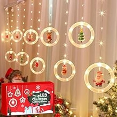 Christmas Lights, 120 LED Lights 10 Feet Long Christmas Decorations Lights, With Flashing Bubble Lights,10 Cute Round Lights, Extendable for Indoor, Outdoor, Christmas Tree, Garden Decoration