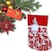 Christmas Stockings Gift Bags, 3D Holiday Decoration Hanging Socks for Fireplace, Santa and Reindeer Design, Christmas Tree Hanging Decor for Party, Kids, Treats, Gifts, Holiday Supplies (LARGE)