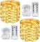 2 Pack 20M 200 LED Fairy Lights Battery Operated Ramadan Decoration Lights with Remote Waterproof 8 Modes Firefly Twinkle String Lights for Diwali Christmas Valentine's Day Gift Decoration Warm White