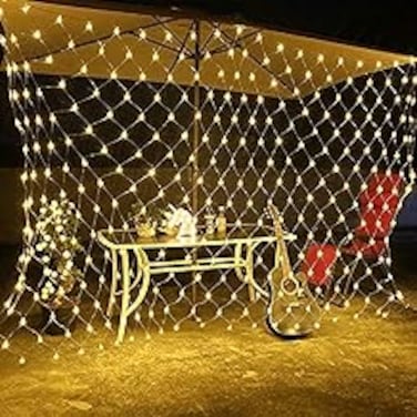 HJB VISSO Net Lights Outdoor Mesh Lights 3M x 2M 204 LED Wedding Lights, Waterproof Net Lights for Party, Garden, Patio, Backyard, Bush, Fence, Wall, Ramadan, Diwali, Christmas, Holiday Decoration