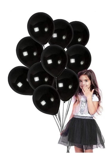 100-Piece Black Metallic Party Balloons