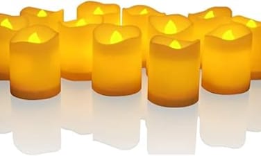 Flameless Votive Candles,Flameless Flickering Electric Fake Candle,24 Pack 200+Hour Battery Operated LED Tea Lights in Warm White for Wedding, Table, Halloween,Christmas Decorations 1.5"X1.7