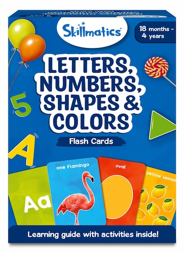 Skillmatics Thick Flash Cards for Toddlers - Letters, Numbers, Shapes &amp; Colors, Montessori Toys &amp; Games, Preschool Learning for Kids 1, 2, 3, 4 Years