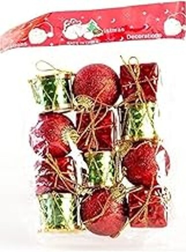 Festive Lights: Christmas Charm Hangings - Pack of 20, 4cm Decoration Charms for a Sparkling Holiday Display