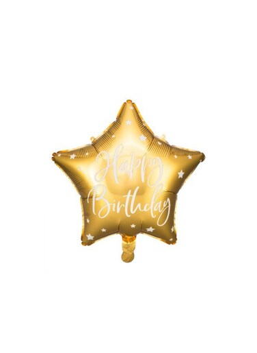 Foil balloon Happy Birthday, 40cm, gold
