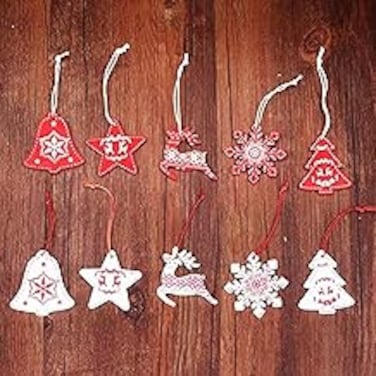 أخرى Pengpen Winter Wonderland Ornaments for Christmas Tree - 20Pcs Christmas Wooden Crafts Pendant Decor for Winter Christmas Holiday Tree Decorations