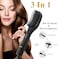 REBUNE AB002 Hot Air Styler Hair Straightener Brush Negative Ion Heated Straightening Brush For Smooth Frizz-Free Hair (Black)