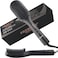 REBUNE AB002 Hot Air Styler Hair Straightener Brush Negative Ion Heated Straightening Brush For Smooth Frizz-Free Hair (Black)