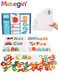 Wooden Reading Alphabet Spelling Games with 28 Cards Letter Words Puzzle for Kids Montessori Spinning Alphabet Learning Toy for Preschool Boys Girls