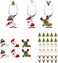 36pcs Christmas Decorations Kit, Christmas Glass Cup Card Decoration, For Christmas Party Cup Glass Charms, Drink Decor Suppliess