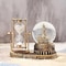 Goodern LED Music Crystal Snow Globe with Hourglass Timer,Retro Eiffel Tower Musical Globe with Color Changing LED Lights Sand Clock Timer Islamic Muslim Ramadan Gifts Eid Mubarak Party Decor-Gold
