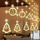 Yoawllty Christmas Lights,Christmas Curtain Lights with Ornaments &amp; Snowflake,Christmas Window Lights for Christmas Bedroom Home Decorations Operated by USB Or Battery ((style 3)