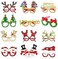 12/18PCS Christmas Glasses Holiday Party Glasses Frames Christmas Decoration Accessories Xmas Funny Eyeglasses Party Favors Photo Props for Kids Adults