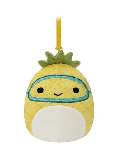 3.5 inch Clip-On Maui the Pineapple w Scuba Mask , Officially Licensed Kellytoy Plush Toy, Colorful Soft Toy, Gift for Kids, Girls &amp; Boys Washable Squishy Stuff Toy Multicolor All Age