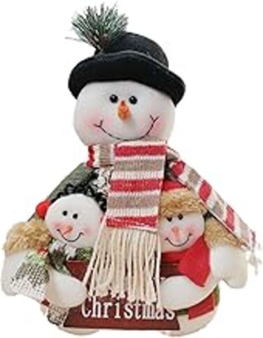Christmas Plush Stuffed Doll Decorations, Christmas Elves Santa Reindeer Snowman Figurine Decorations, Standing Long Legs Doll Toys, Xmas Fireplace, Home Decoration for Xmas Party (#ec415-30x20cm)