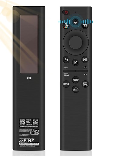 NEW BN59-01385A Solar Voice Replacement Remote Control for Samsung TV &ndash; Universal Rechargeable, 4 Shortcut ons for 2021-2022 Neo LED Smart 4K Ultra HD TVs