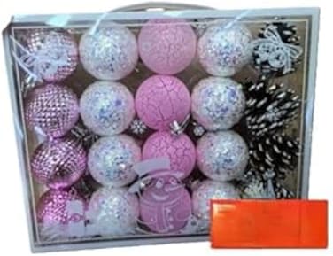 Festive Lights: Multi-Coloured Christmas D&eacute;cor with Snow Pine Cone, 5cm - Pack of 20, Enchanting Holiday Ornaments