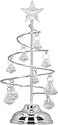 LED Christmas Tree Lamp, Crystal Christmas Tree Table Lamp Decoration, Metal Christmas Holiday Tabletop Decor Battery Powered for Table Entrance, Gifts for Wedding Birthday (Silver White Light)