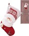 Christmas Stockings, 18" Large Wool Premium Christmas Stockings 3D Santa, Reindeer Xmas Character for Family Holiday Christmas Party Decorations, Christmas Sack Gift Stockings for Tree Ornament Decor