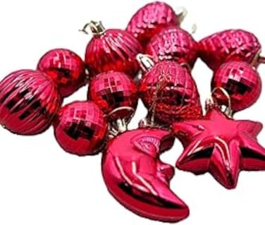 Festive Lights: Red Mixed Christmas Charms - Pack of 9, Perfect for a Festive Holiday Atmosphere
