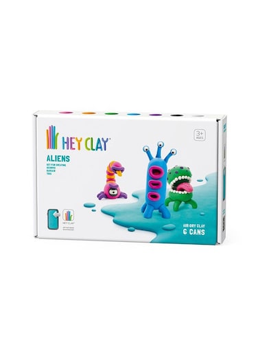 DIY Aliens: Burger, Trio, Scorpio Plastic Creative Modelling Air-Dry Clay For Kids 6 Cans