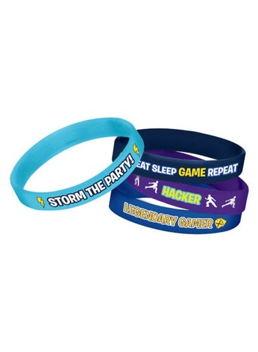 4-Piece Battle Royal Rubber Bracelet Favors Supplies Birthday Gift Toys, Return Gifts for Party