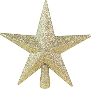 أخرى Gold Glitter Star Tree Topper Festive Christmas D&eacute;cor   Perfect Complement to Any Holiday Decoration   Unlit Shatter Resistant Sparkled Plastic   8&rdquo; Tall