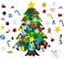 YEESON DIY Felt Christmas Tree with 41pcs Ornaments, 9.85ft 30 LED String Light Christmas Tree with Detachable Ornaments for Toddlers Kids Home Door Wall Hanging Xmas New Year Decorations (B)