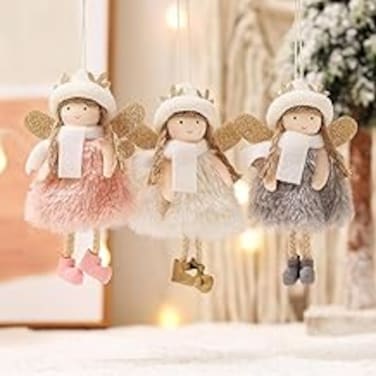 3pcs Christmas Angel Doll Pendants,Christmas Decorations,Christmas Hanging Angel Doll Angel Hanging Ornament Plush Angel Ornaments for Christmas Party New Year,Birthday,Valentine's Day Decoration