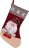 Christmas Stockings, 18" Large Wool Premium Christmas Stockings 3D Santa, Reindeer Xmas Character for Family Holiday Christmas Party Decorations, Christmas Sack Gift Stockings for Tree Ornament Decor