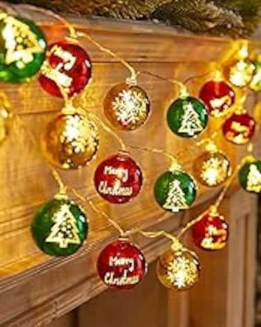 Christmas Lights 10 LED Christmas String Lights Christmas Decorations Lights Indoor and Outdoor Waterproof for Home Bedroom Classroom Patio Party Decor